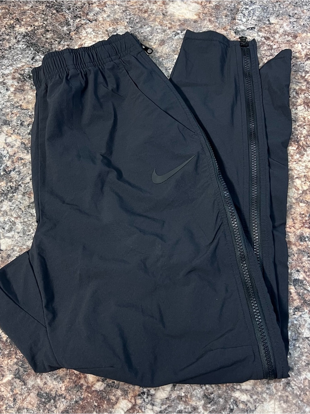 Nike Black Dri-FIT Zip Track Pants